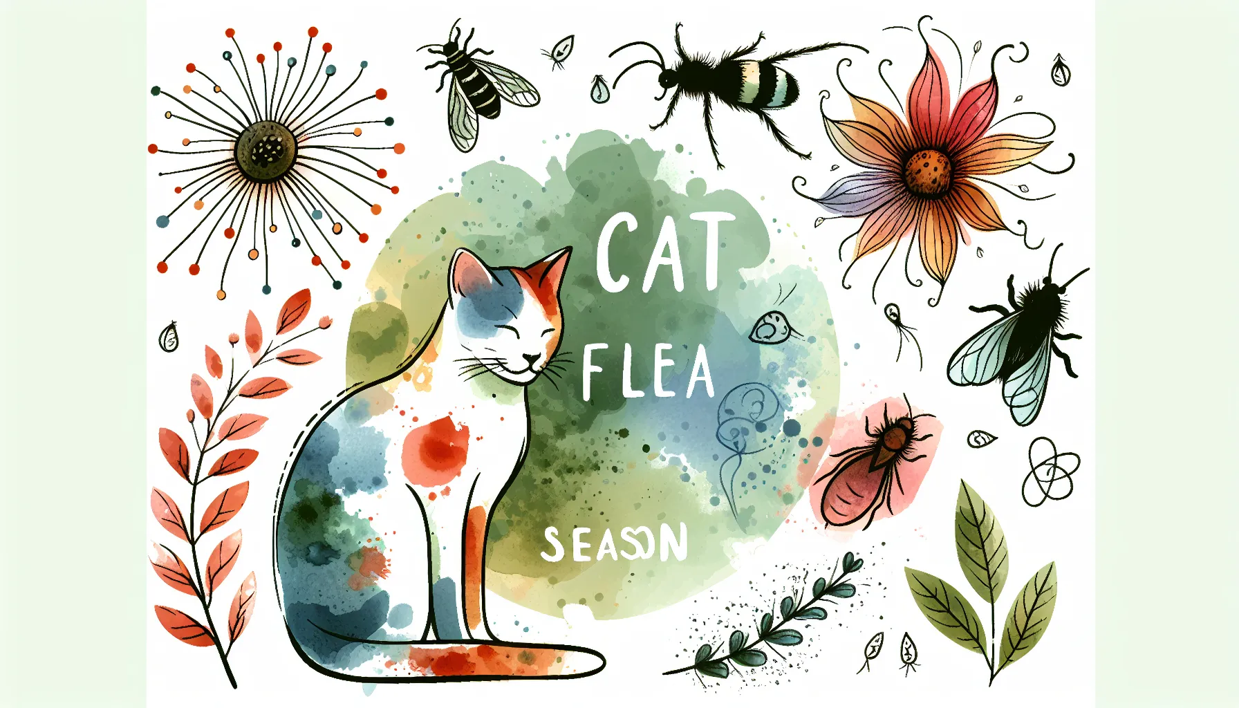 ## 4. 猫のノミ対策は春から？それとも秋まで？ – 季節ごとの効果的な予防とケア
のAIイメージ画像