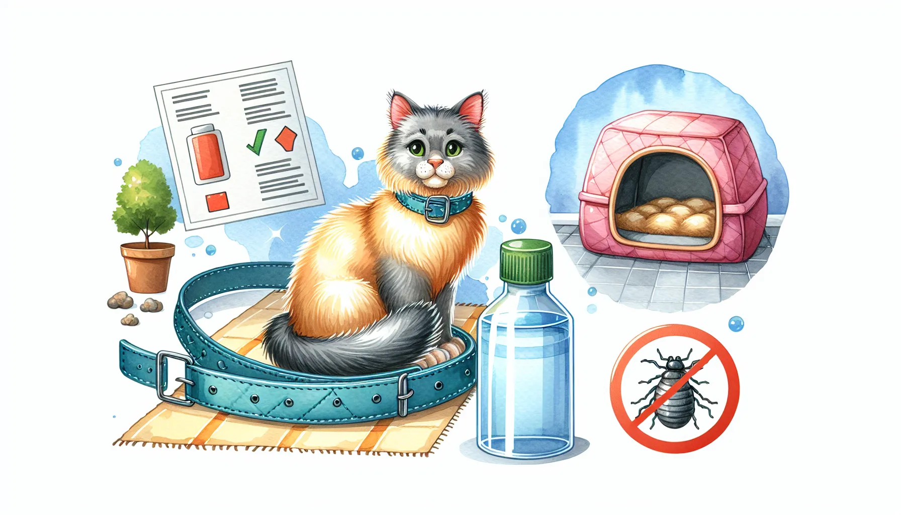 ## 6. ノミの予防策と猫の健康管理
のAIイメージ画像